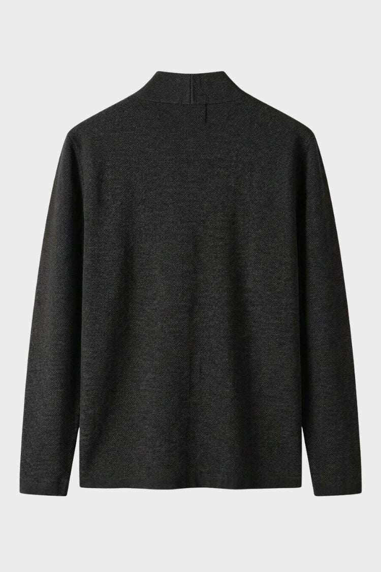Men's textured cardigan with shawl collar and button front