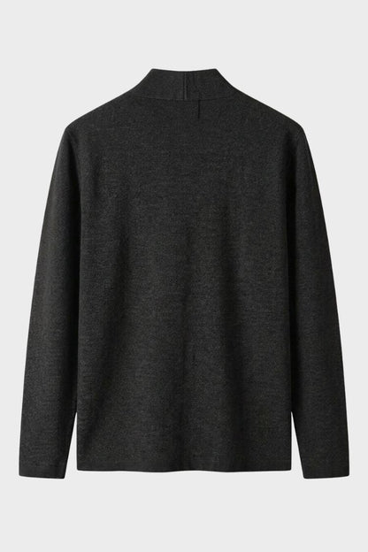 Men's textured cardigan with shawl collar and button front