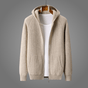 Unisex hooded zip cardigan with front pockets and long sleeves