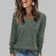 Women's V-Neck Long Sleeve Top — Relaxed Fit Everyday Top
