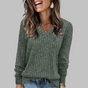 Women's V-Neck Long Sleeve Top — Relaxed Fit Everyday Top