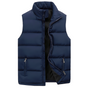 Men's quilted puffer vest with stand collar and zip pockets
