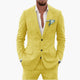 Men's Linen Suit Set – Two-Piece Button Blazer & Trousers Summer Holiday Suit 14