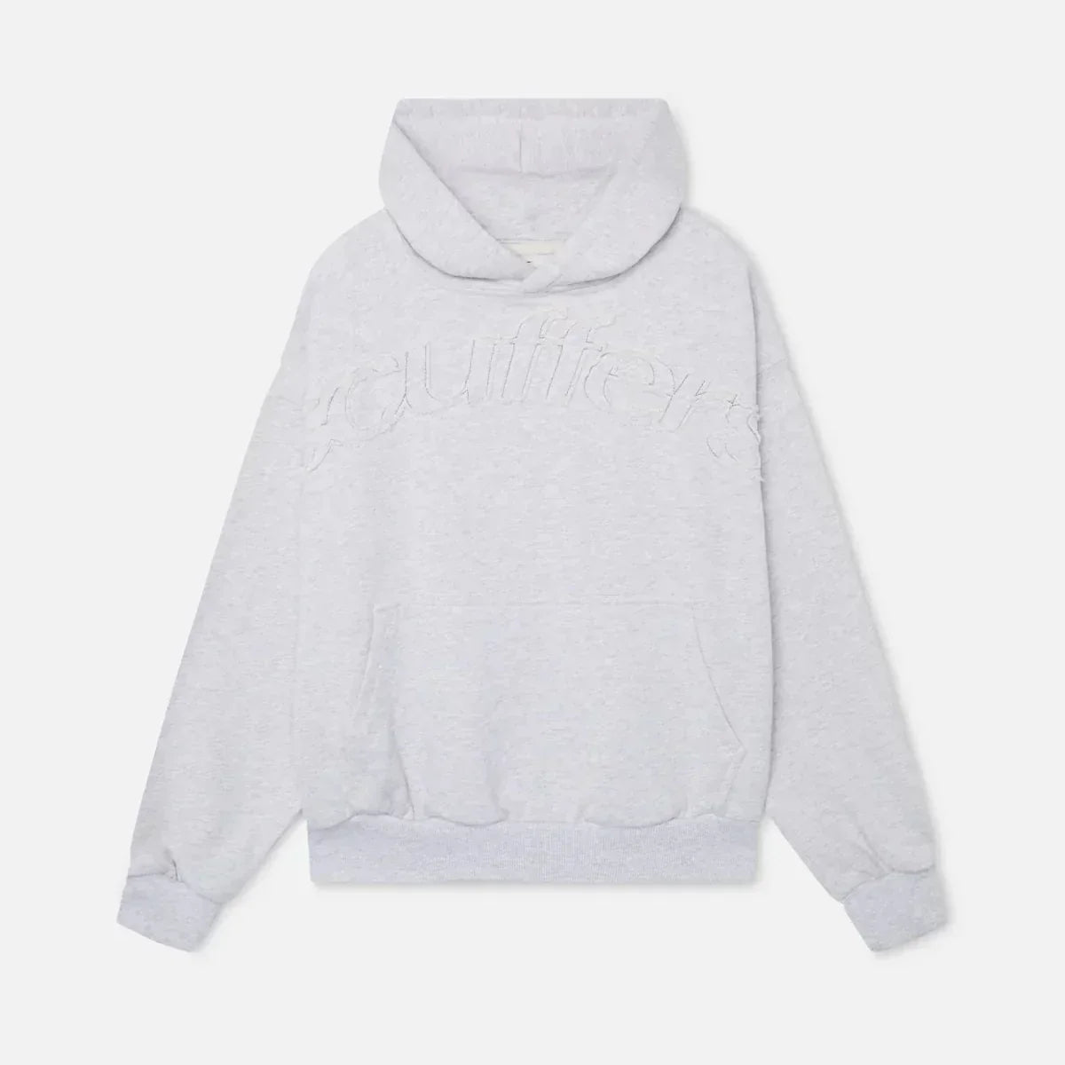 Women's hooded pullover hoodie with tonal chest lettering and kangaroo pocket