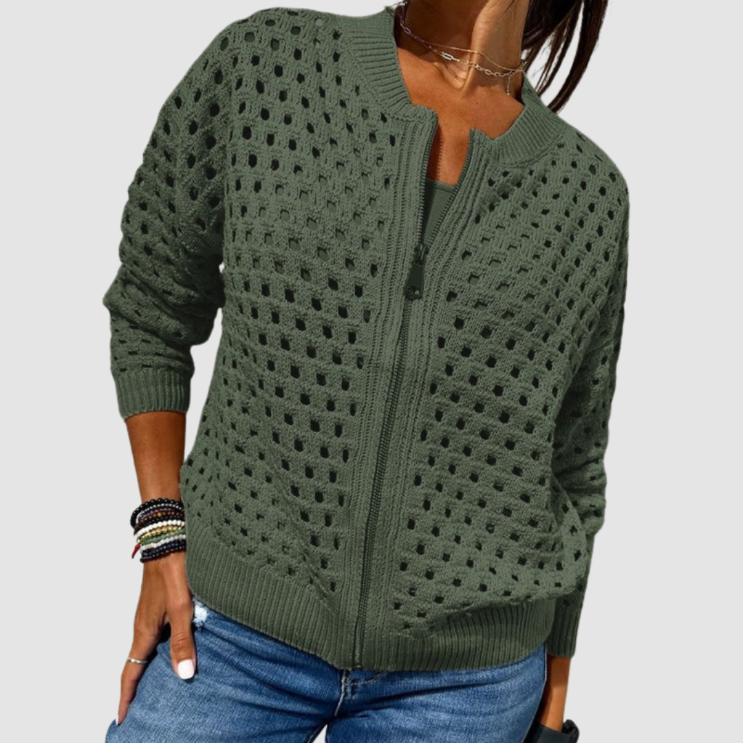 Seraphina - Knitted Zip Cardigan