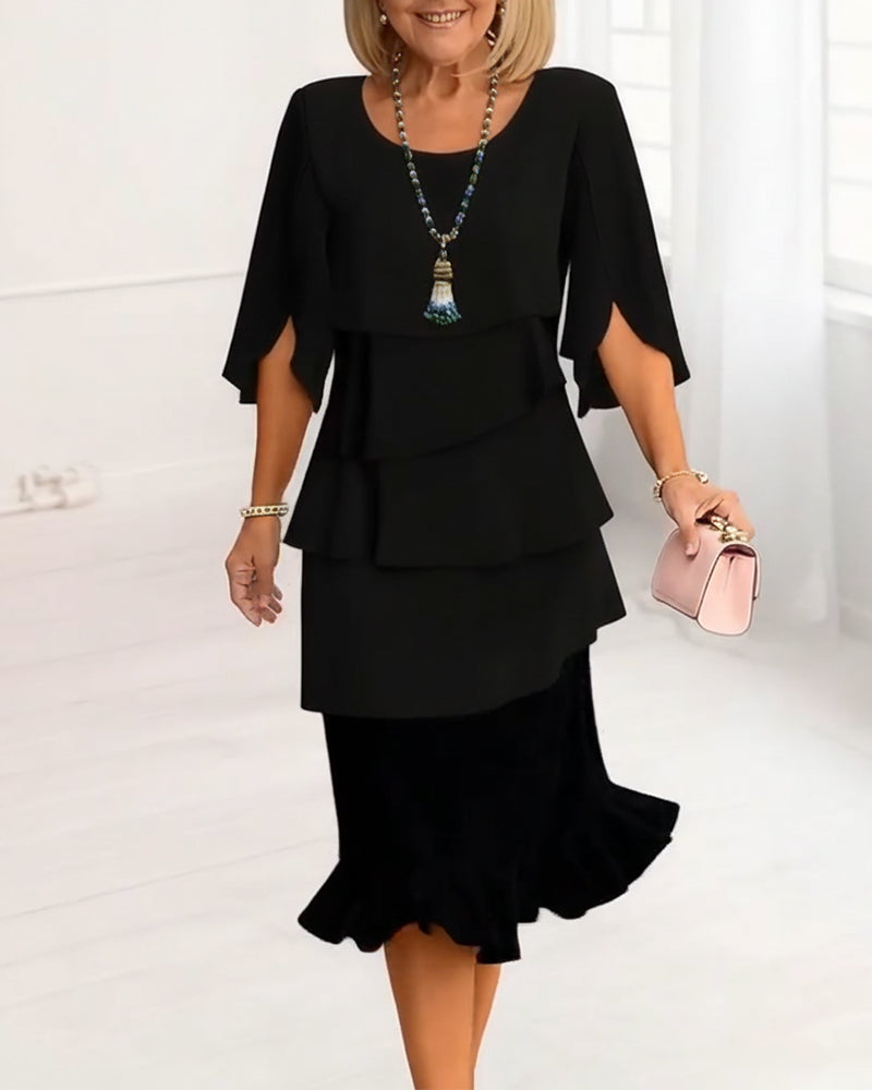 Anthea - Elegant Ruffled Midi Dress