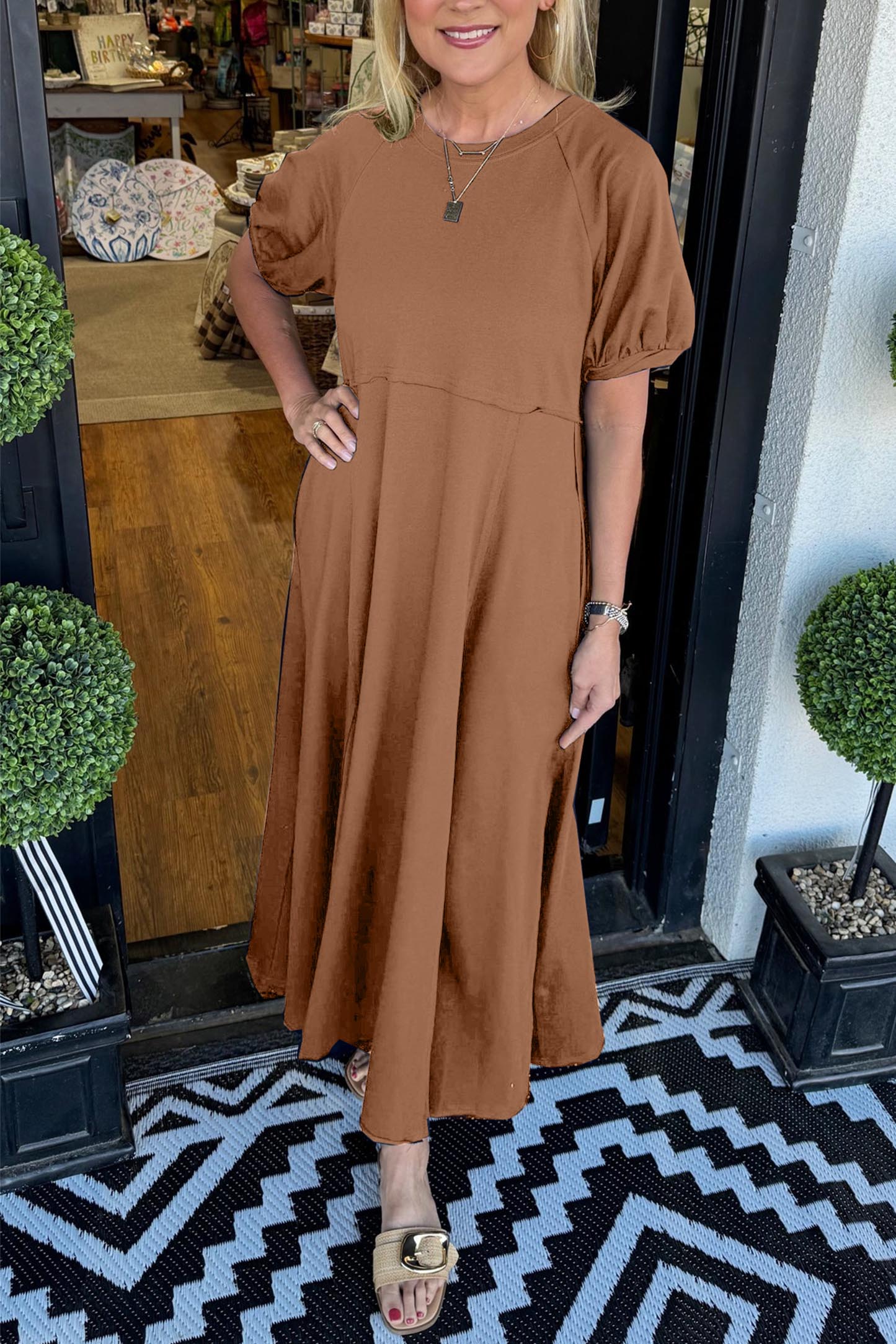 Alessia - Puff Sleeve Maxi Dress