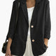 Women's casual blazer with notched lapels and patch pockets