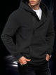 Men's hooded sweatshirt with diagonal zipper and kangaroo pocket