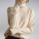 Women's geometric diamond turtleneck sweater with long sleeves