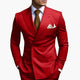 Men's Double-Breasted Suit Set – Tailored Notched-Lapel Blazer & Trousers for Weddings & Business 13