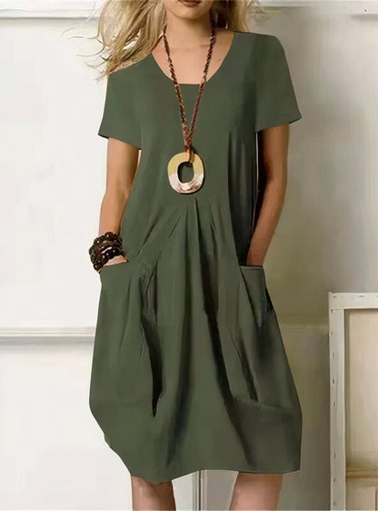 Elodie - Casual Cotton Midi Dress
