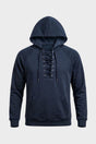 Men's hooded sweatshirt with lace-up front, long sleeves and kangaroo pocket