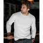 Men's long-sleeve crew neck knit sweater with ribbed trims
