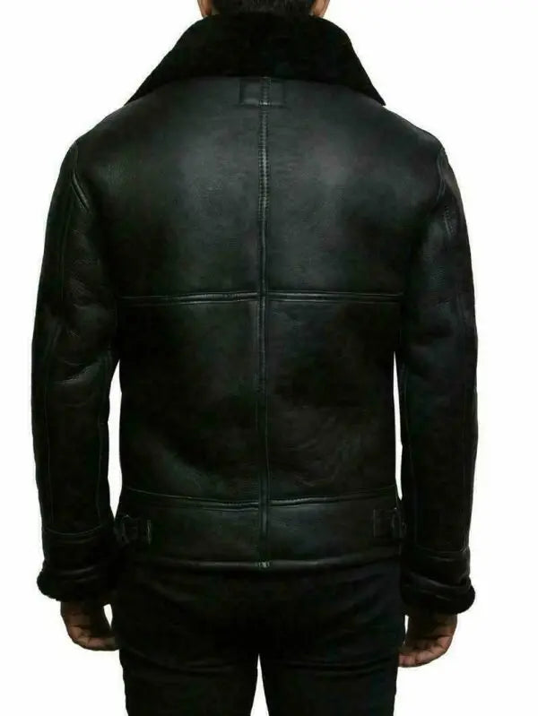 Men's hooded coat with plush lining, long sleeves and diagonal zip front