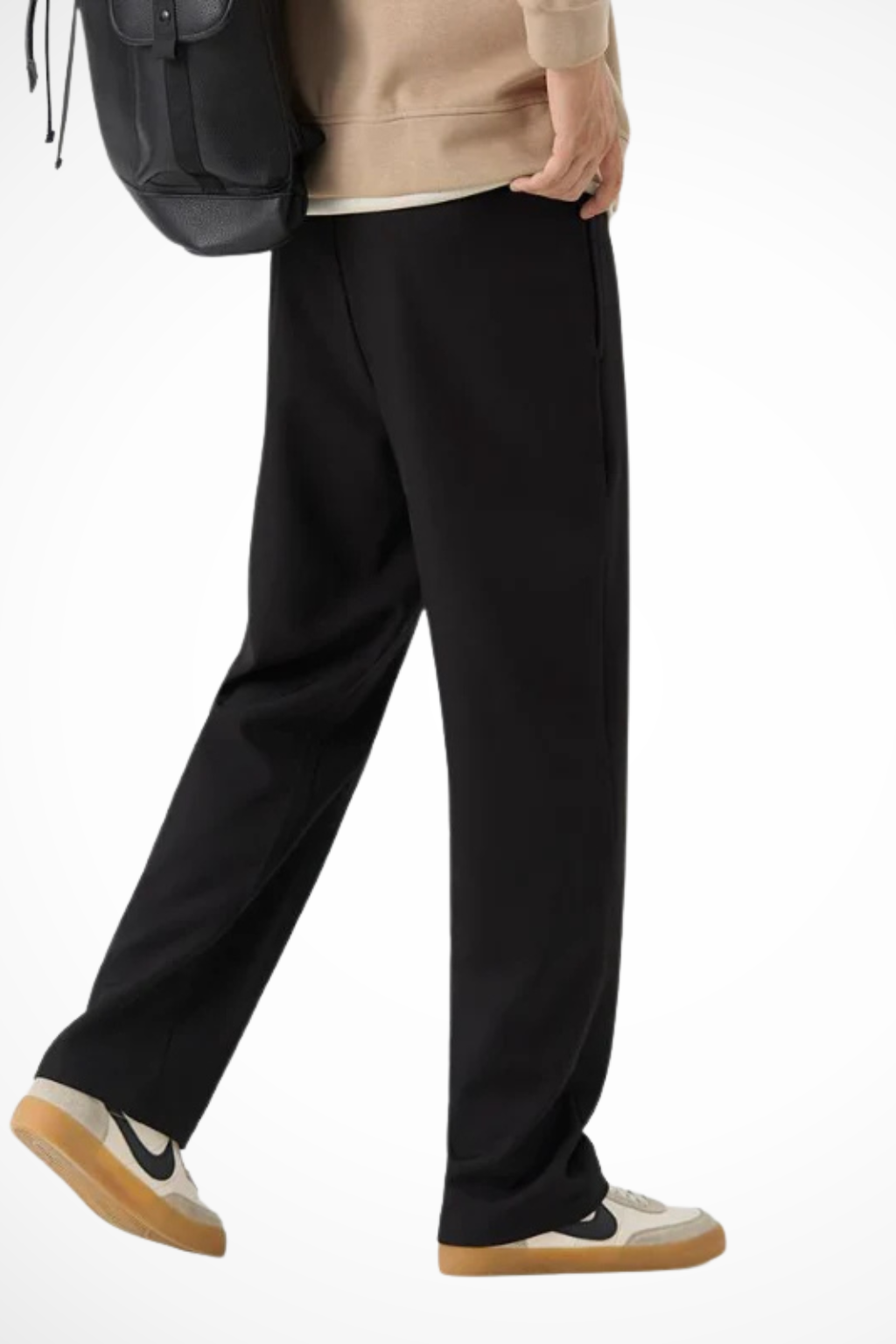 Men's wide-leg tailored trousers with front pleats and straight hems