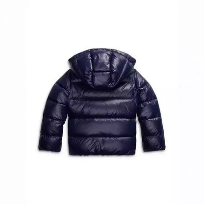 Women's hooded quilted puffer jacket with front zipper