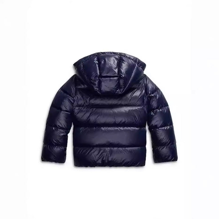 Women's hooded quilted puffer jacket with front zipper