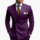 Men's Double-Breasted Suit Set – Tailored Notched-Lapel Blazer & Trousers for Weddings & Business 11