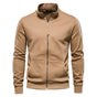 Men's high-neck zip sweatshirt with long sleeves and front pouch pockets