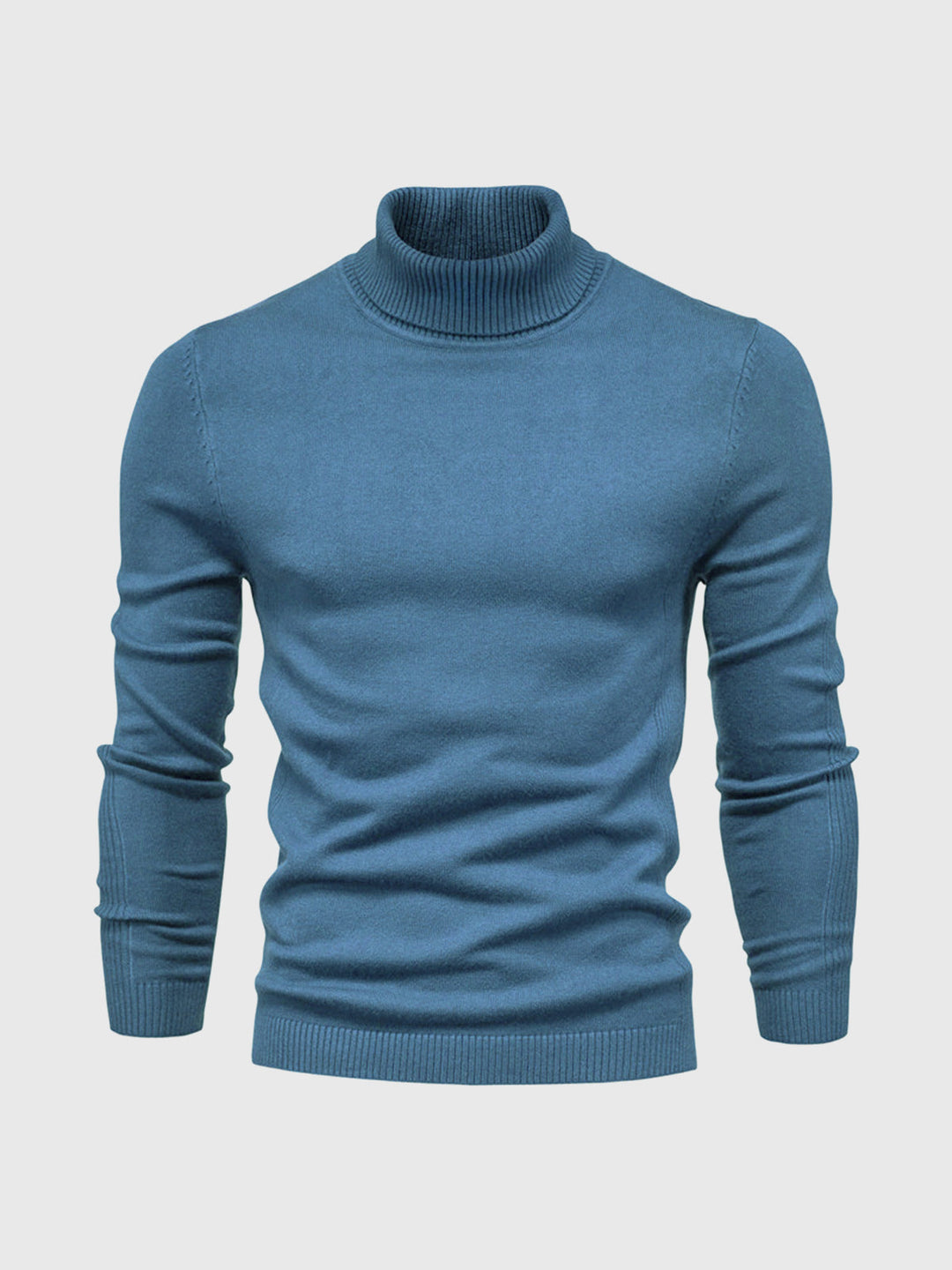 Men's long-sleeve ribbed turtleneck sweater
