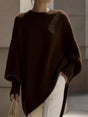 Women's oversized sweater with wide sleeves and ribbed cuffs