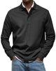 Men's long sleeve polo sweater with collar and button placket