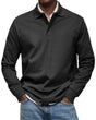 Men's long sleeve polo sweater with collar and button placket
