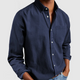 Men's classic long sleeve button shirt with collar and chest pocket