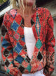 Women's floral cardigan with long sleeves and front buttons