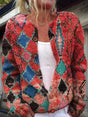 Women's floral cardigan with long sleeves and front buttons