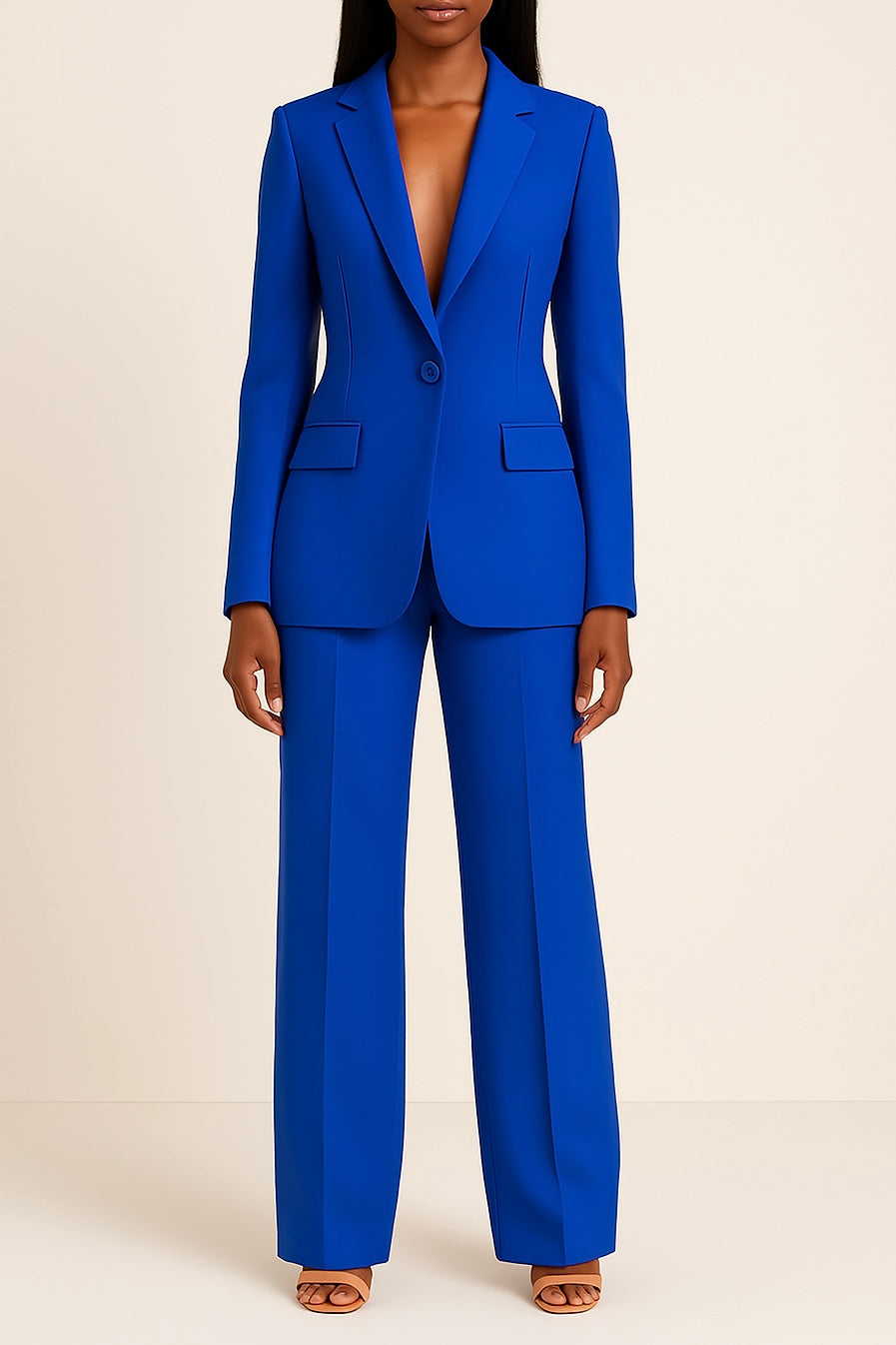 Women's tailored blazer and full-length trouser set