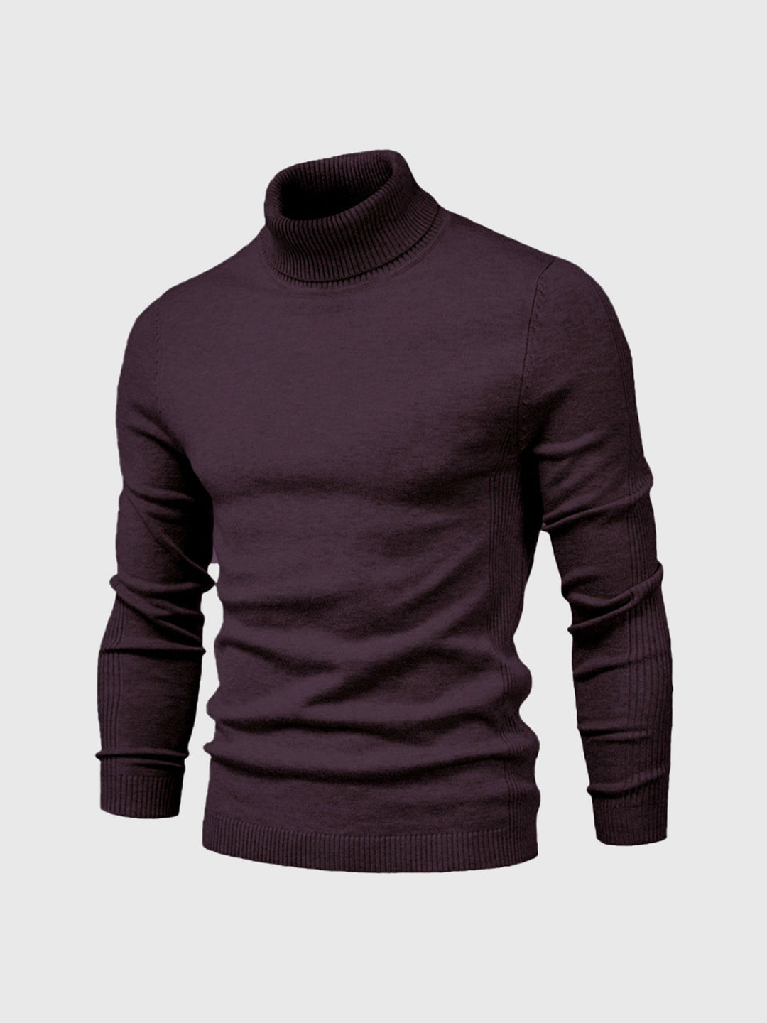 Men's long-sleeve ribbed turtleneck sweater