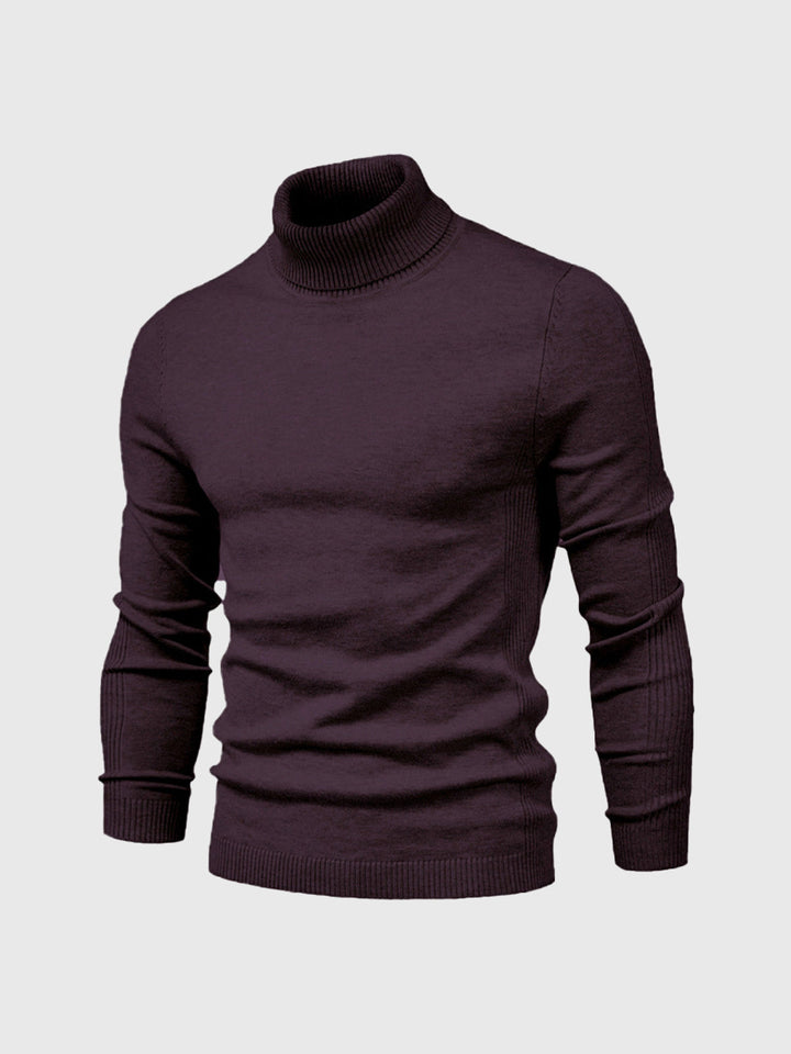 Men's long-sleeve ribbed turtleneck sweater
