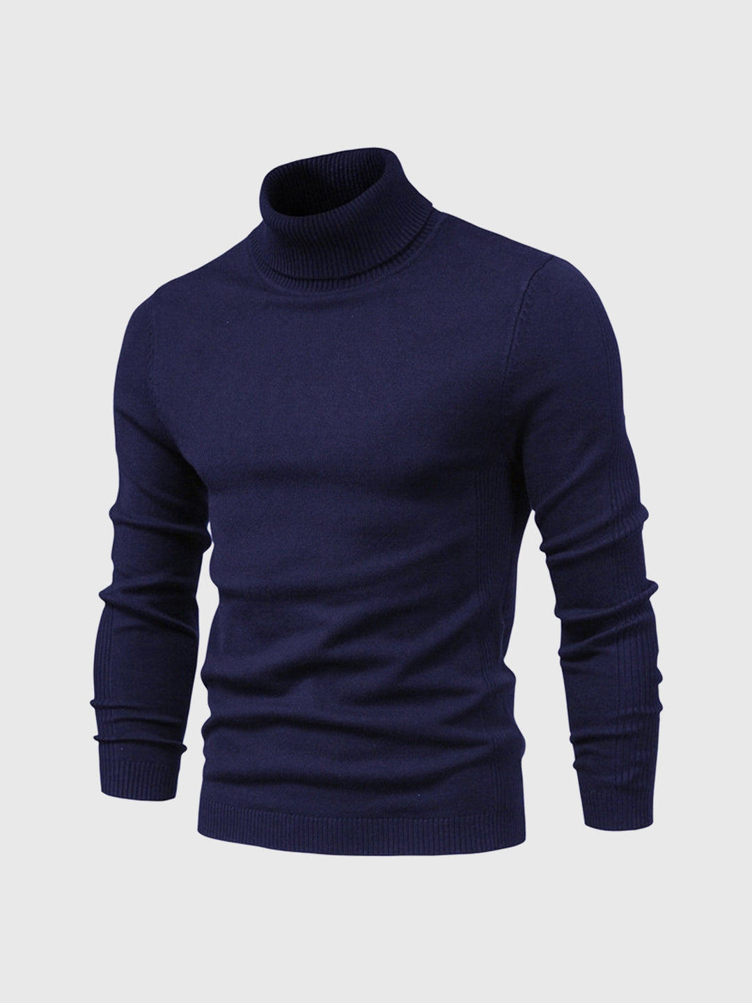 Men's long-sleeve ribbed turtleneck sweater