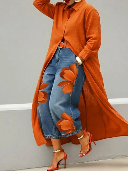 Persephone - Linen Shirt Dress Set