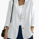 Women's casual blazer with notched lapels and patch pockets
