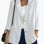 Women's casual blazer with notched lapels and patch pockets