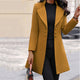 Women's tailored longline coat with notched lapels and button front