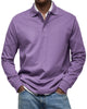 Men's long sleeve polo sweater with collar and button placket
