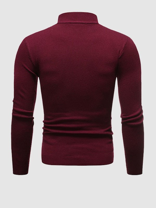 Men's slim fit long-sleeve turtleneck sweater with ribbed trims