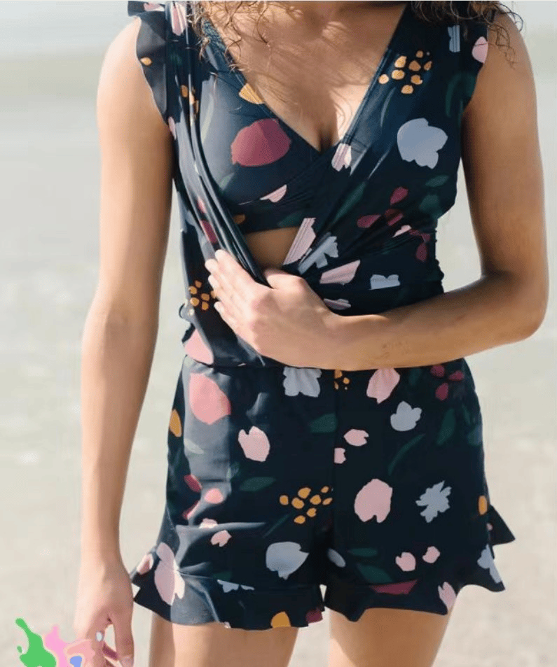 Celeste V Neck Swim Romper