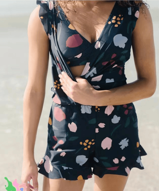 Celeste V Neck Swim Romper
