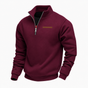 Men's quarter-zip sweater with mock neck and long sleeves