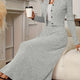 Women's ribbed cardigan and maxi skirt set with button front