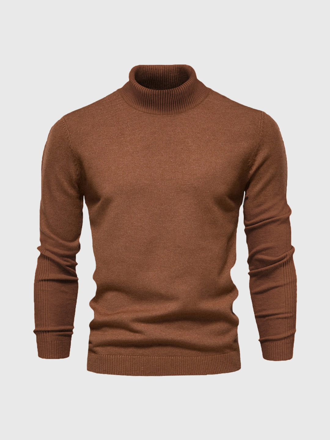Men's long-sleeve ribbed turtleneck sweater