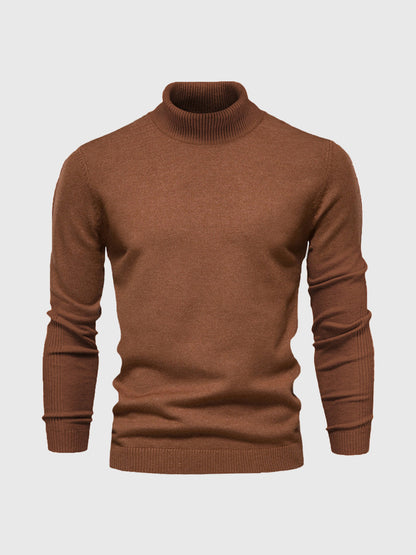 Men's long-sleeve ribbed turtleneck sweater
