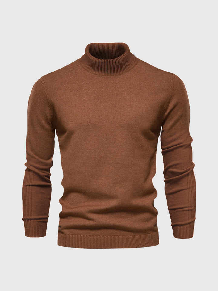 Men's long-sleeve ribbed turtleneck sweater