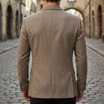 Men's slim textured blazer with notched lapels and two-button front