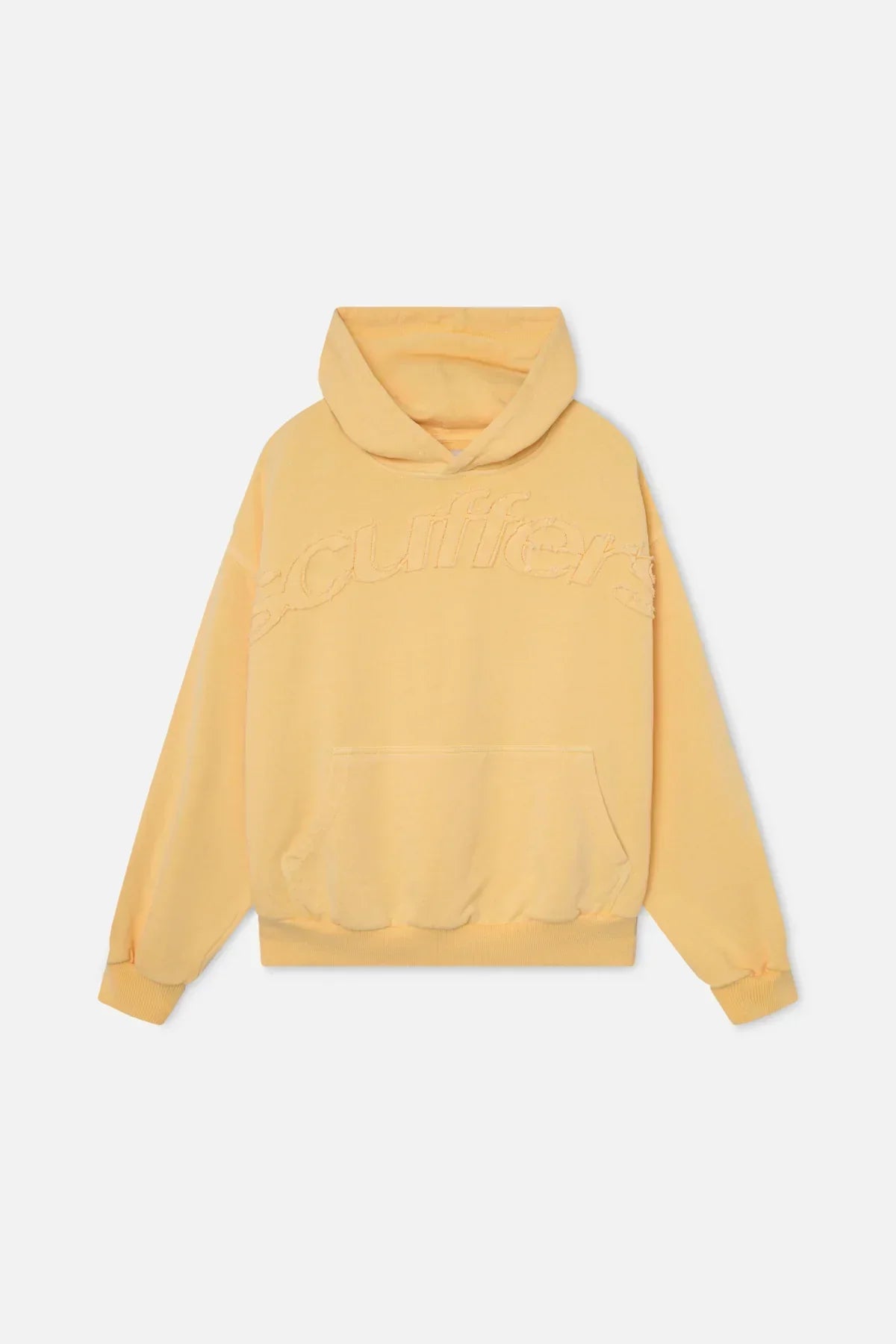 Women's hooded pullover hoodie with tonal chest lettering and kangaroo pocket
